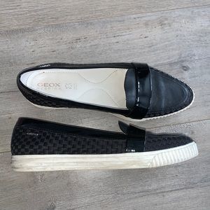 Geox Respira Black Leather Shoe 7